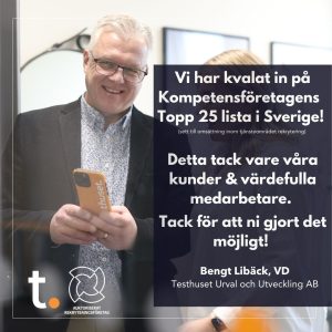 Vi är på Kompetensföretagens Topp 25 lista i Sverige!